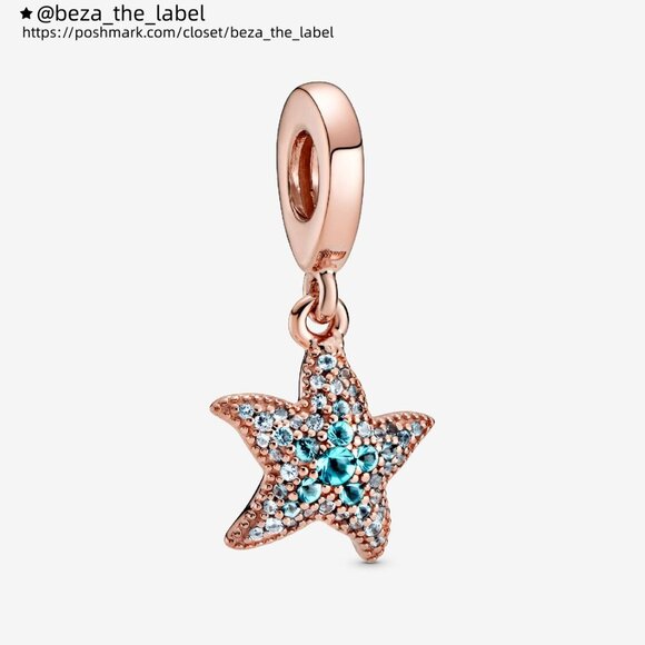 Pandora Sparkling Starfish Dangle Charm - Picture 1 of 6